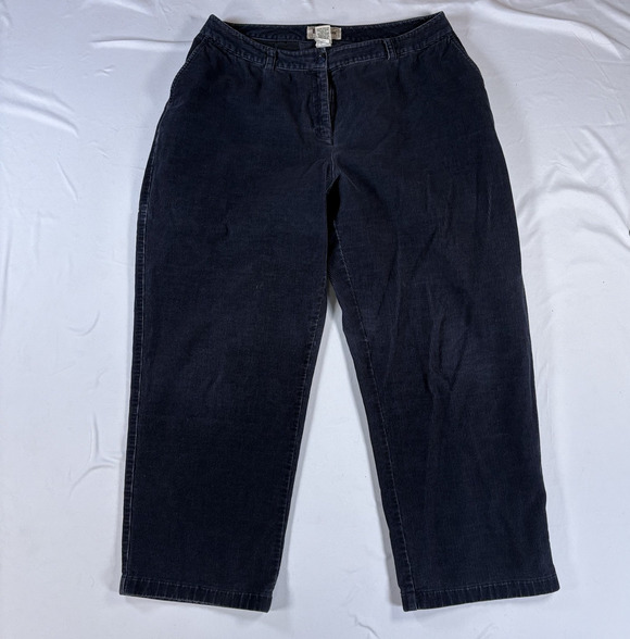 L.L. Bean Pants - Vintage 90s LL Bean Corduroy Pants Curvy Fit Womens Pants Navy Blue Size 12